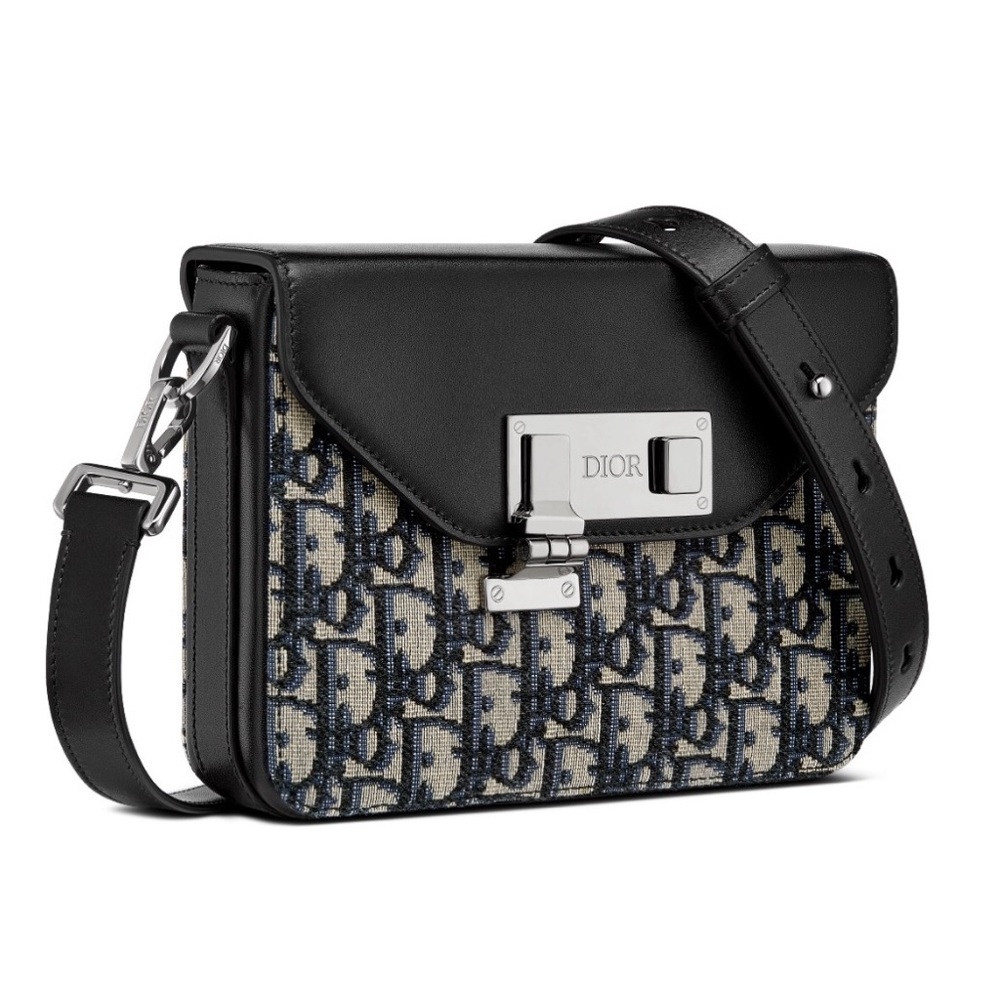 Brand New Dior Messenger Pouch Beige And Black Dior Oblique Jacquard - Picture 2 of 6